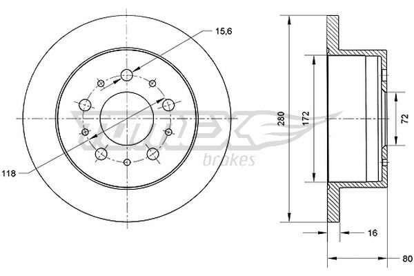 Brzdový kotouč TOMEX Brakes